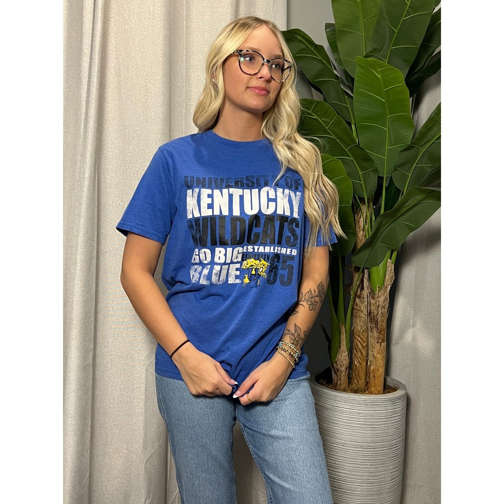 University of Kentucky Wildcats Go Big Blue Royal Blue Graphic T-Shirt Mens L